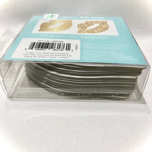 Gold Lips Mirrors Self-Adhesive Blue Moon Studio Wall Home Décor 20 pieces  New! - Picture 3 of 7